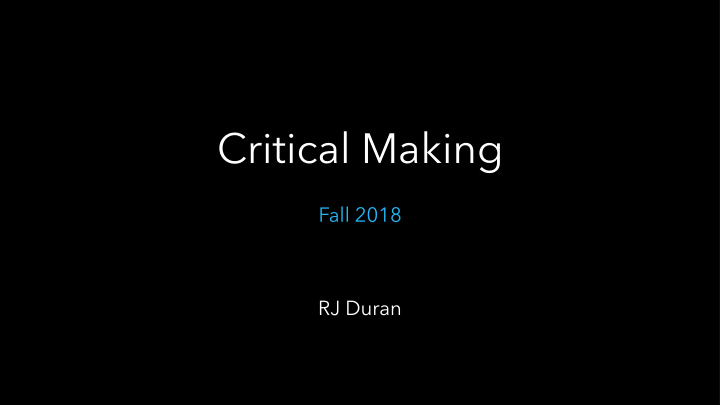 critical making