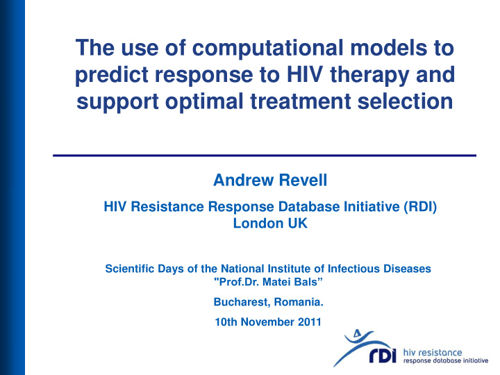 andrew revell hiv resistance response database initiative