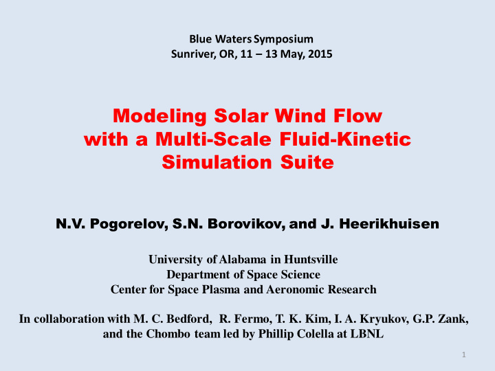 modeling solar wind flow with a multi scale fluid kinetic