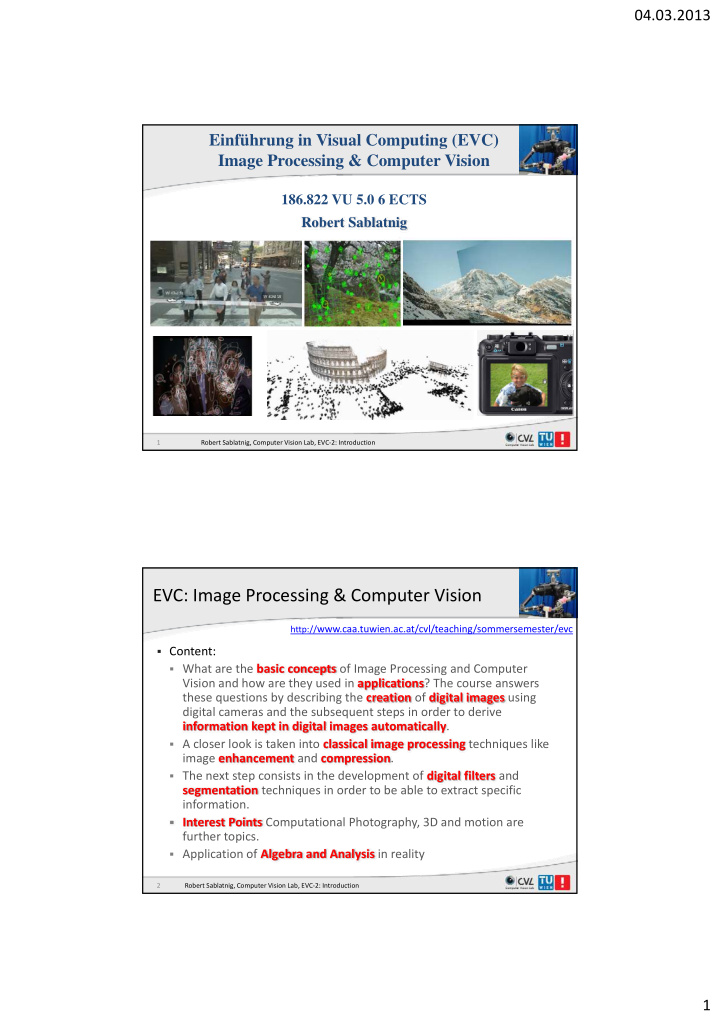 evc image processing computer vision