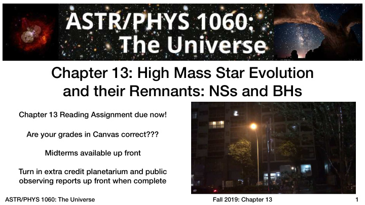 chapter 13 high mass star evolution and their remnants