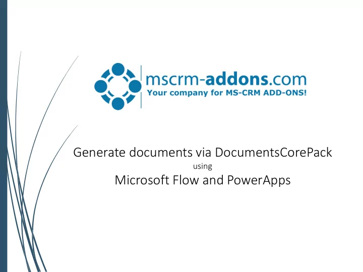 generate documents via documentscorepack