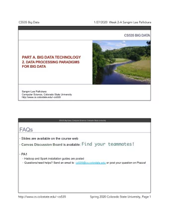 FAQs  Slides are available on the course web  Canvas Discussion Board is available: Find