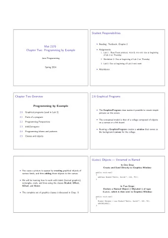 Student Responsibilities  Reading: Textbook, Chapter 2  Mat 2170  Assignments  Chapter Two: