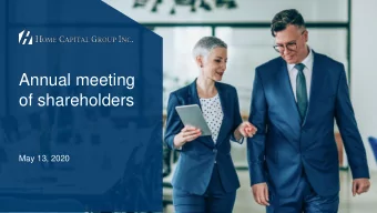 Annual meeting  of shareholders  May 13, 2020  1  Forward-looking statements  From time to time