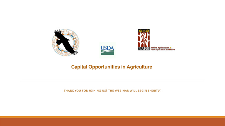 capital opportunities in agriculture