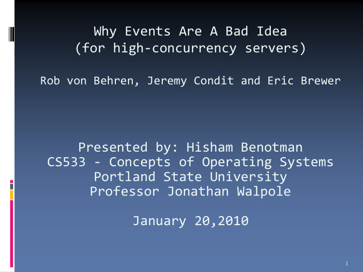 why events are a bad idea for high concurrency servers