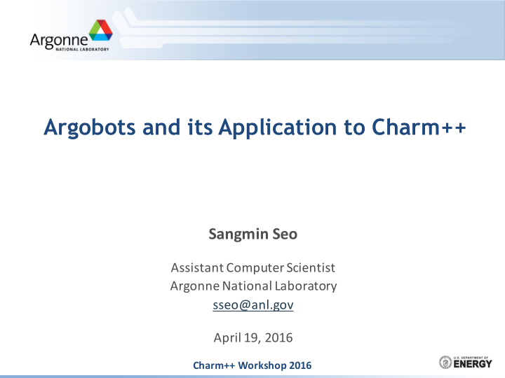 argobots and its application to charm