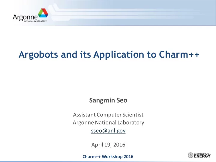argobots and its application to charm