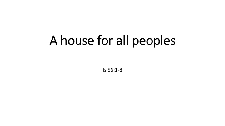 a house for all peoples