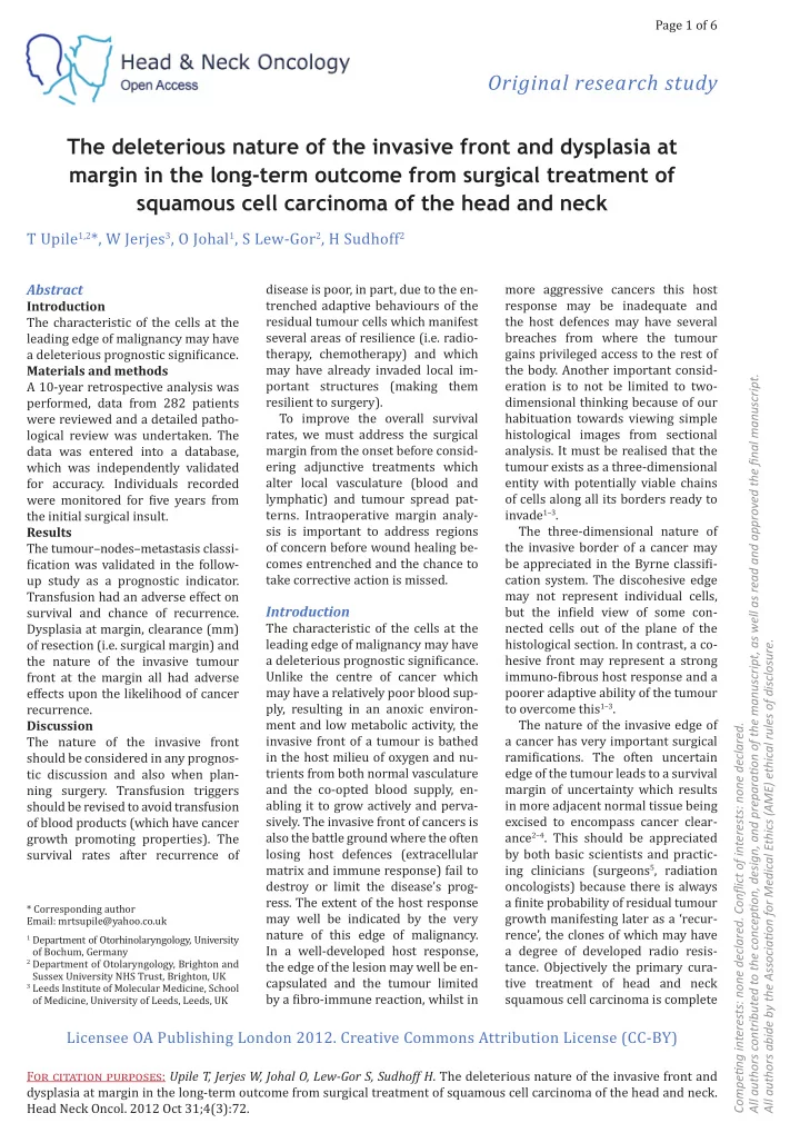 original research study the deleterious nature of the