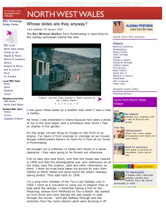 Whose slides are they anyway?  Wales Home  Last updated: 05 January 2007 The Rev  Michael W alker