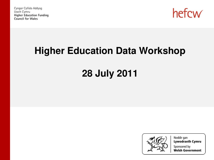 higher education data workshop