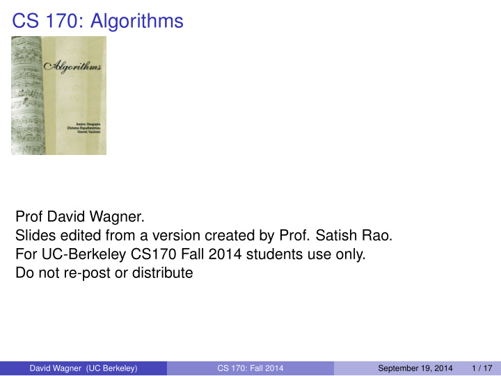 cs 170 algorithms