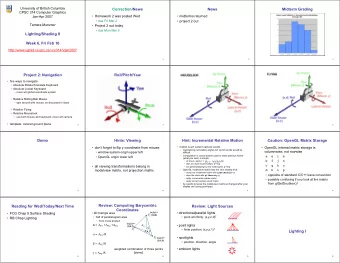 Correction/News  News  Midterm Grading  CPSC 314 Computer Graphics   Homework 2 was posted Wed