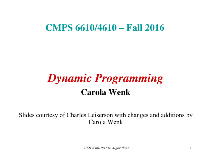 dynamic programming