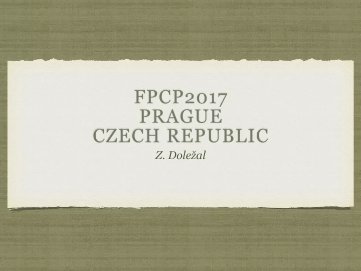 fpcp2017 prague czech republic
