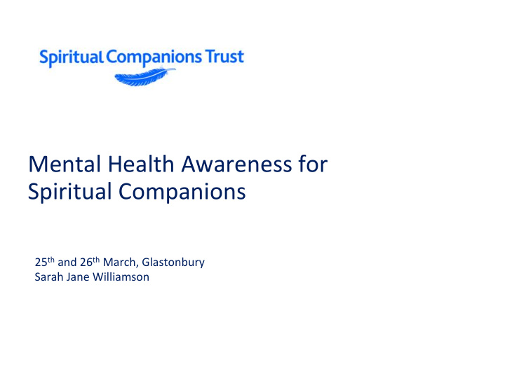 mental health awareness for spiritual companions