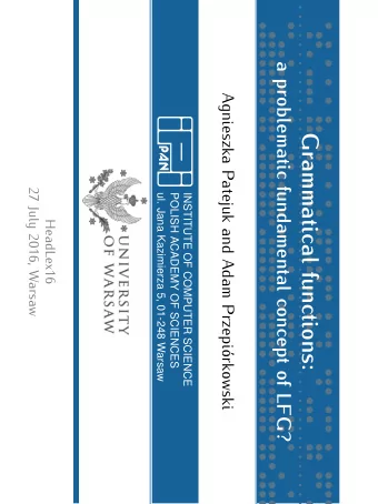 j  t t  q t t  Grammatical functions:  t  q  t  q  t t  t t  t q t t t  t t  t q t  t  t t t  q  t