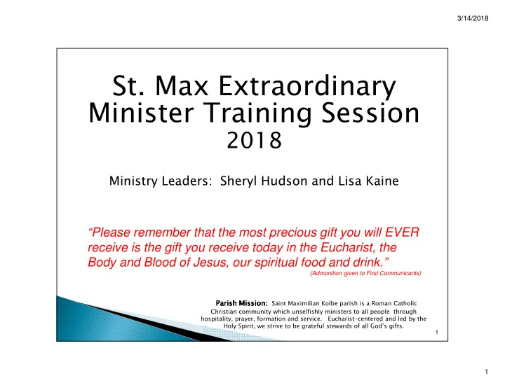 st max extraordinary minister training session