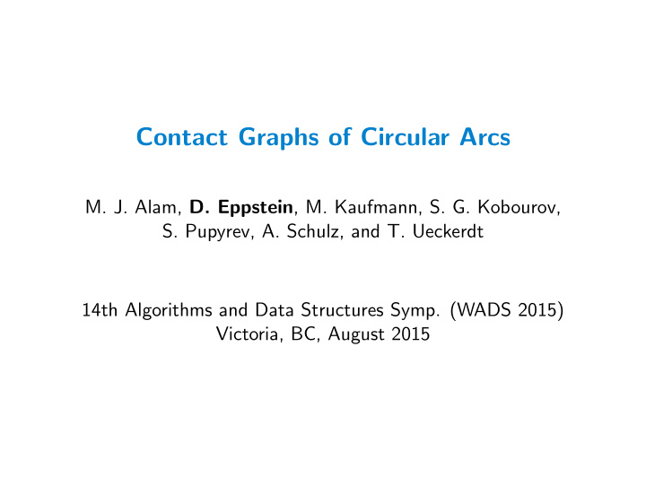 contact graphs of circular arcs