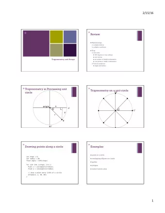 + + Review n Nested Loops n multiple indices n multiple conditions n Trig n unit