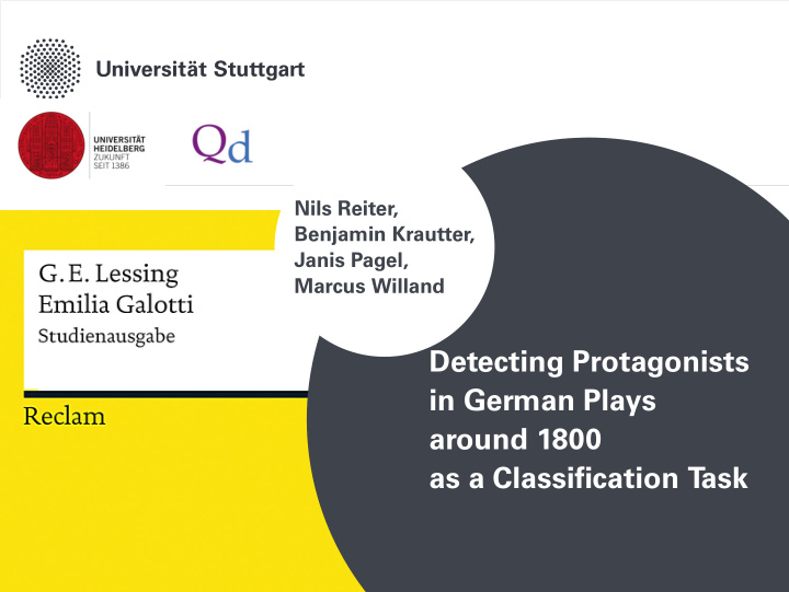detecting protagonists in german plays around 1800 as a