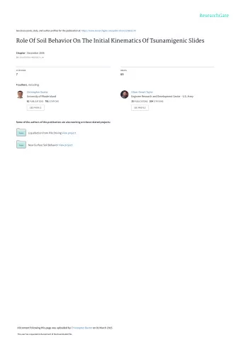 Role Of Soil Behavior On The Initial Kinematics Of Tsunamigenic Slides Chapter  December 2006