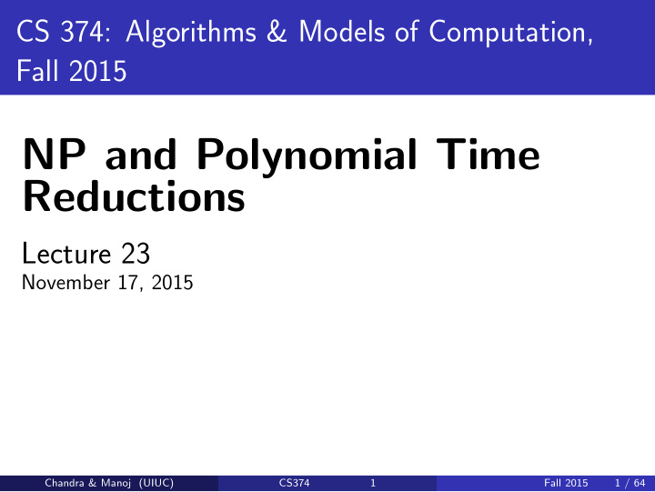 np and polynomial time reductions