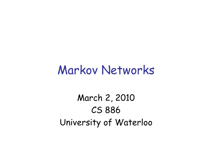 markov networks