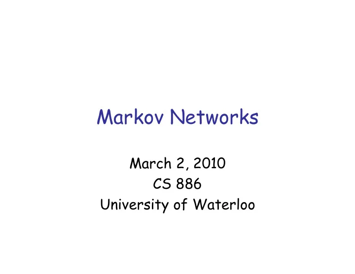 markov networks