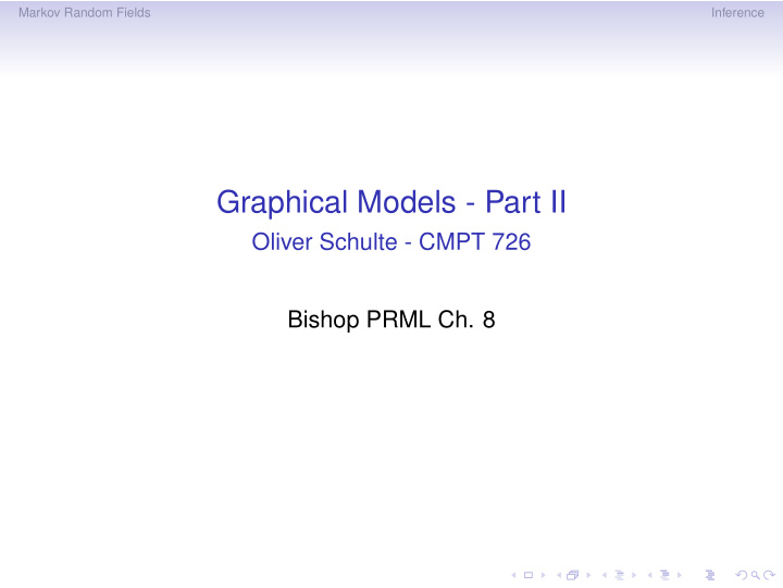 graphical models part ii