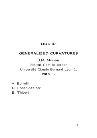 DDG 07  GENERALIZED CURVATURES  J.M. Morvan  Institut Camille Jordan  Universit Claude Bernard