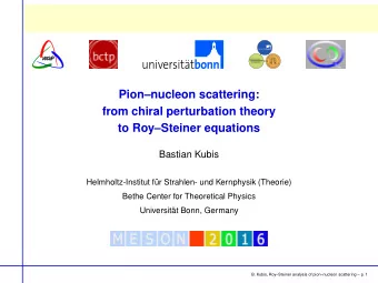 Pionnucleon scattering:  from chiral perturbation theory  to RoySteiner equations  Bastian
