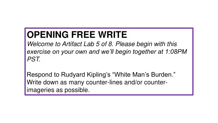 opening free write