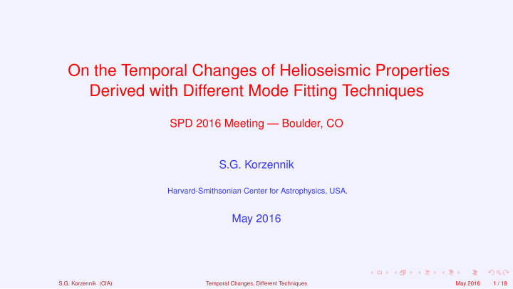 on the temporal changes of helioseismic properties