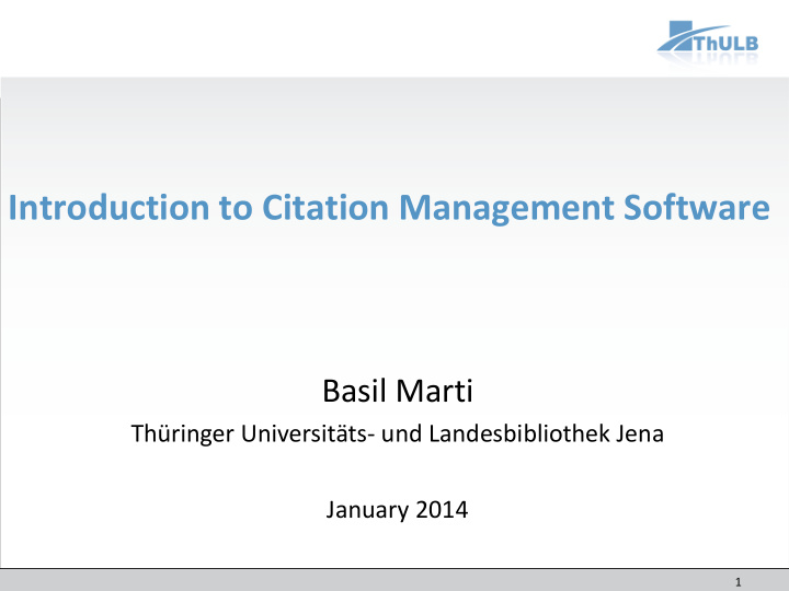 introduction to citation management software