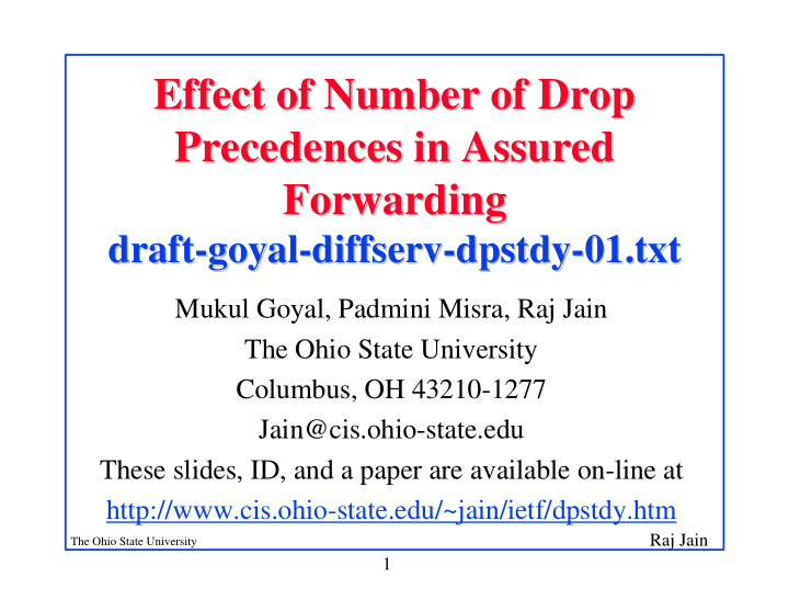 effect of number of drop effect of number of drop