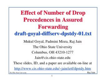 Effect of Number of Drop  Effect of Number of Drop  Precedences in Assured  in Assured  Precedences