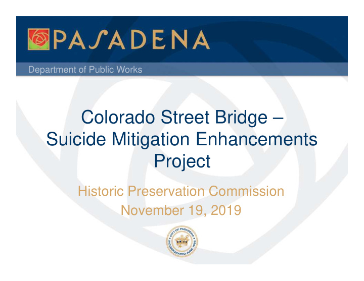 colorado street bridge suicide mitigation enhancements