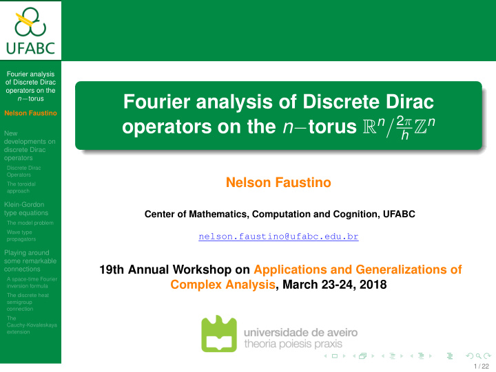 fourier analysis of discrete dirac