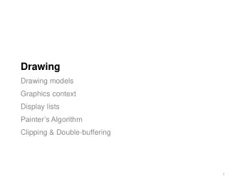 Drawing  Drawing models  Graphics context  Display lists Painters Algorithm  Clipping &amp;