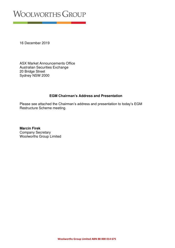 16 december 2019 asx market announcements office
