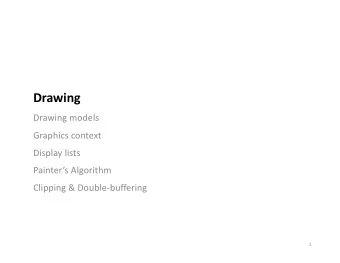 Drawing  Drawing models  Graphics context  Display lists  Painters Algorithm  Clipping &amp;