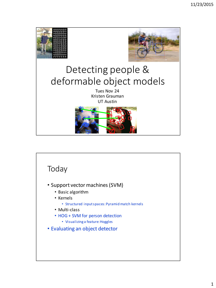 detecting people deformable object models