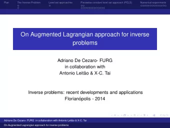 On Augmented Lagrangian approach for inverse  problems  Adriano De Cezaro- FURG  in collaboration
