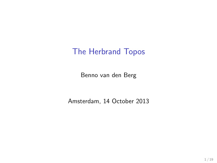 the herbrand topos