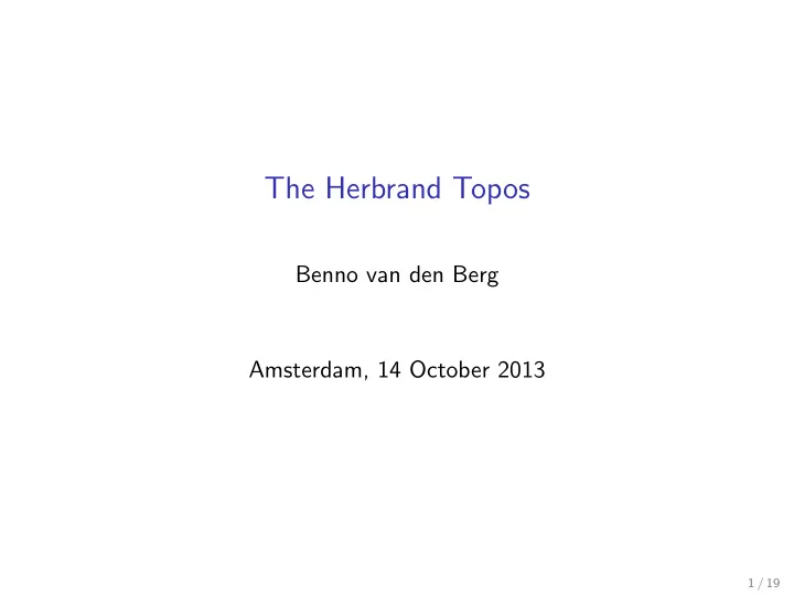 the herbrand topos