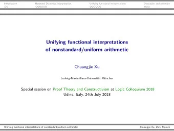 Unifying functional interpretations  of nonstandard/uniform arithmetic  Chuangjie Xu