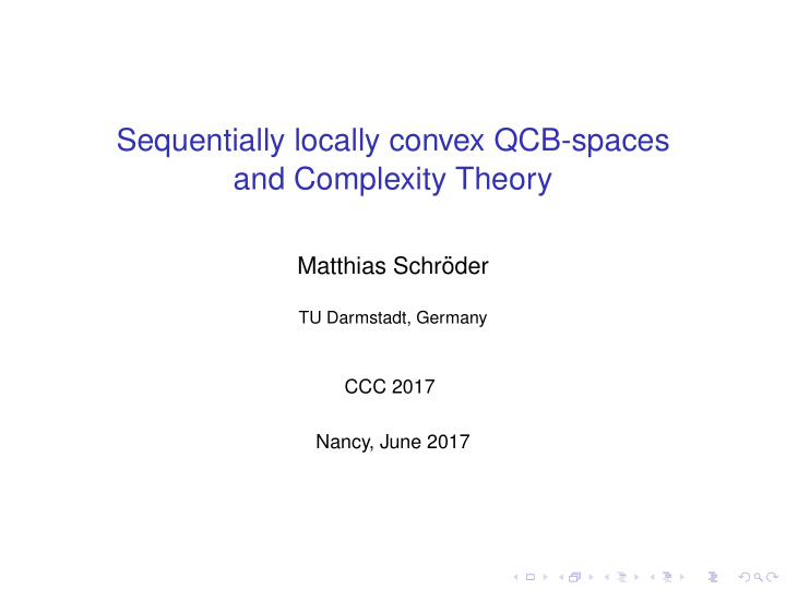 sequentially locally convex qcb spaces and complexity